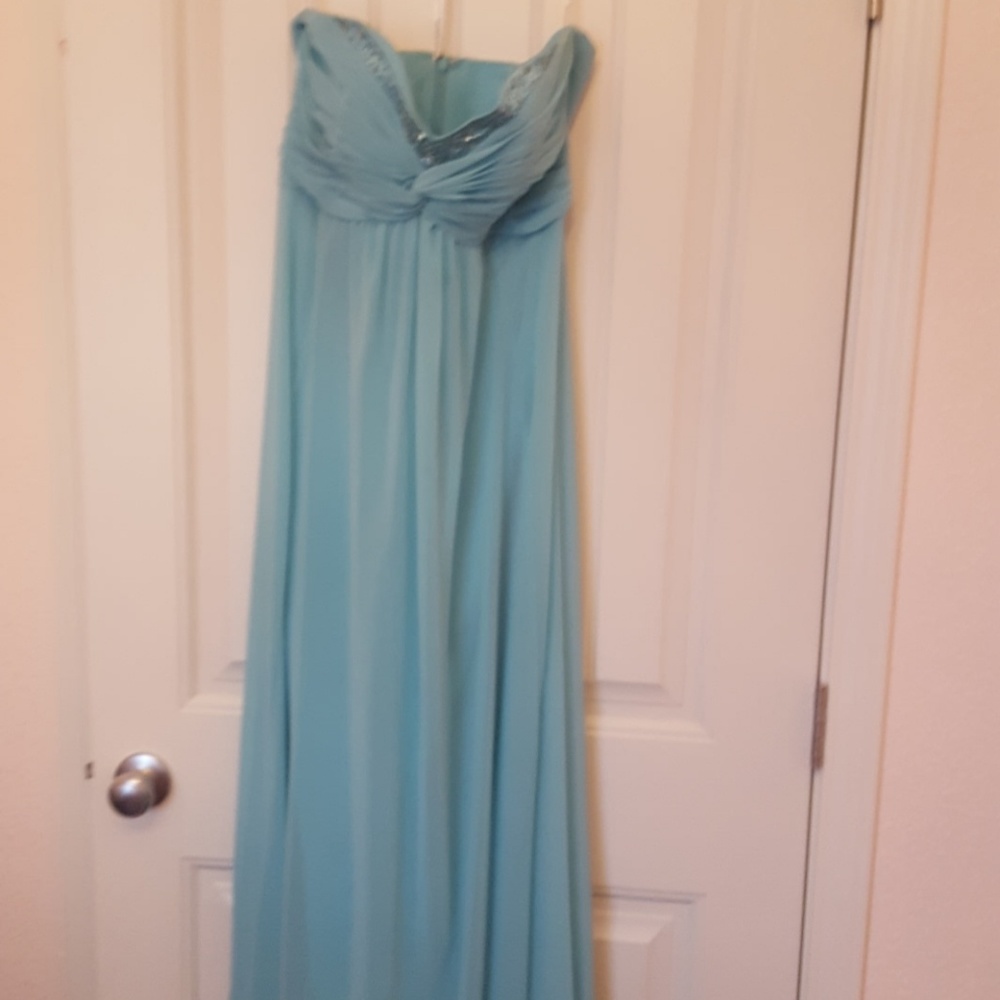 Size 10 beautiful teal chiffon strapless dress